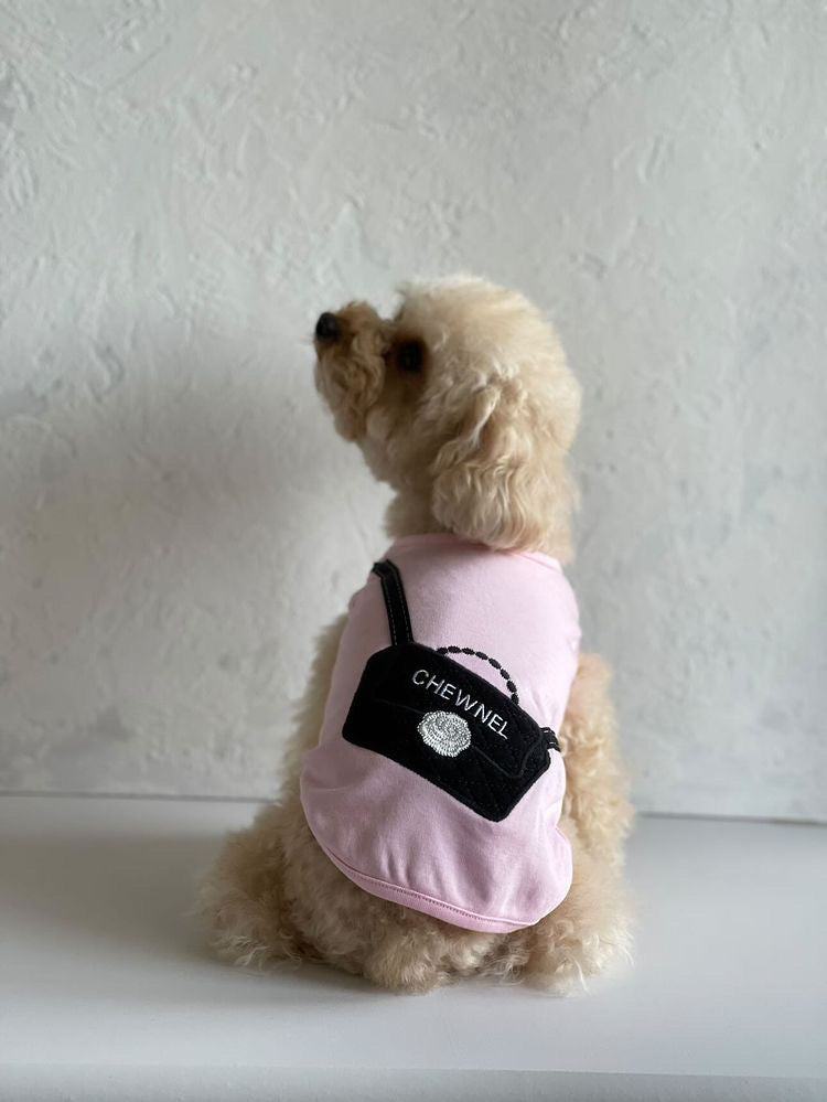 CB150 Chewnel Crossbody Black & White Flower on Pink
